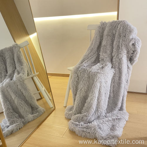 Super soft solid luxury Faux Fur Blankets plush